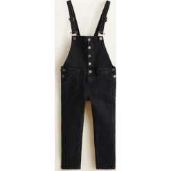 Mango Kids - Ogrodniczki dziecięce Shadow 110-164 cm. Czarne rurki dziewczęce Mango Kids, z aplikacjami, z bawełny. Za 129,90 zł.