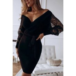 Sukienka BREIA BLACK. Czarne sukienki damskie IVET, na co dzień, bez wzorów, z tiulu, eleganckie, bez kołnierzyka, z krótkim rękawem, krótkie, mini. W wyprzedaży za 89,00 zł.