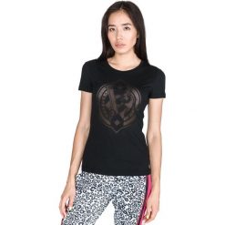 Versace Jeans Koszulka Czarny. Czarne koszulki damskie Versace Jeans, s, z nadrukiem, z elastanu, bez kołnierzyka. Za 843,95 zł.
