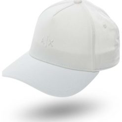 CZAPKA Z DASZKIEM Armani Exchange. Białe czapki męskie z bawełny. Za 149,00 zł.