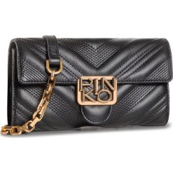 Torebka PINKO - Logo Wallet Chevronne C. 20202 PLTT 1P21UY Y6JJ Black Z99. Czarne torebki klasyczne damskie Pinko, bez wzorów, ze skóry, eleganckie, bez dodatków. Za 999,00 zł.