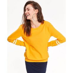 BLUZA NIEROZPINANA DAMSKA. Żółte bluzy damskie TROLL, na zimę, xl, w paski, z bawełny, bez rękawów, bez kaptura. W wyprzedaży za 59,99 zł.