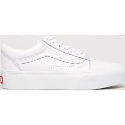 Vans - Buty skórzane. Białe buty sportowe damskie Vans, bez wzorów, ze skóry, sportowe. Za 399,90 zł.