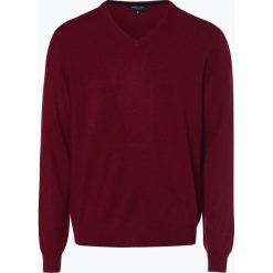 Andrew James - Sweter męski z czystego kaszmiru, lila. Brązowe swetry męskie marki Andrew James, xl, bez wzorów, z kaszmiru, eleganckie, z dekoltem w serek, bez kaptura. Za 199,95 zł.
