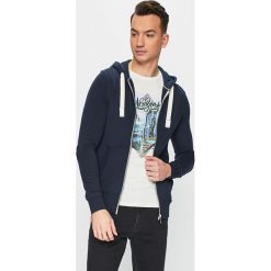 Tom Tailor Denim - Bluza. Niebieskie bluzy męskie TOM TAILOR DENIM, s, z nadrukiem, z bawełny, z kapturem, bez rękawów, z kapturem. W wyprzedaży za 179,90 zł.