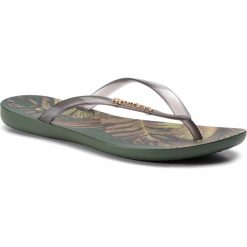 Japonki IPANEMA - Wave Tropical III Fem 82687 Green/Smoke 22801. Szare klapki damskie Ipanema, bez wzorów, z tworzywa sztucznego, bez obcasa. Za 79,99 zł.