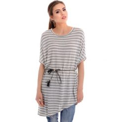 Bluzki damskie: Bluzka – tunika – 138-010 BI-GR