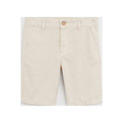 Mango Kids - Szorty dziecięce Chris 110-164 cm. Niebieskie spodenki chłopięce Mango Kids, bez wzorów, z bawełny, casualowe. Za 79,90 zł.