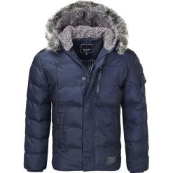 Kurtka męska zimowa z kapturem granatowa Recea. Kurtki męskie Recea, na zimę, xl, w paski, z poliesteru, z kapturem. Za 186,19 zł.