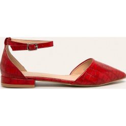 Answear - Baleriny LOVE IT. Czerwone baleriny damskie ANSWEAR, bez wzorów, ze skóry ekologicznej, bez obcasa, na obcasie. W wyprzedaży za 89,90 zł.
