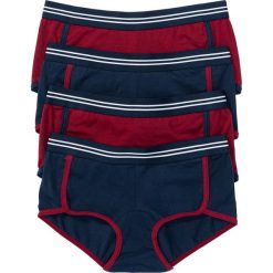 Figi: Figi „french” (4 pary) bonprix czerwony kasztanowy – ciemnoniebieski z nadrukiem