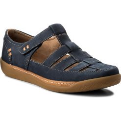 Sandały CLARKS - Un Haven Cove 261332524 Navy Nubuck. Niebieskie klapki damskie Clarks, bez wzorów, ze skóry, bez obcasa. W wyprzedaży za 229,00 zł.