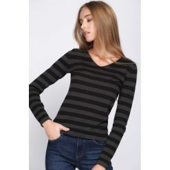 Swetry damskie: Czarno-Zielony Sweter Crazy Stripes