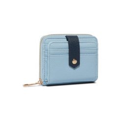 PORTFEL ACCCESSORIES 1W1-033-SS20 Niebieski. Niebieskie portfele damskie ACCCESSORIES, bez wzorów, ze skóry ekologicznej. Za 39,99 zł.