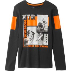 Shirt z długim rękawem i nadrukiem bonprix czarny z nadrukiem. Czarne koszule chłopięce bonprix, z nadrukiem, bez kołnierzyka, z długim rękawem, długie. Za 29,99 zł.