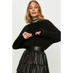 Guess Jeans - Sweter. Czarne swetry damskie Guess Jeans, s, z aplikacjami, z wełny, bez rękawów. Za 279,90 zł.
