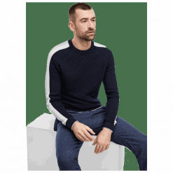 S.Oliver sweter męski 13.912.61.7140 XL ciemnoniebieska. Niebieskie swetry męskie S.Oliver, s, bez wzorów, bez kołnierzyka, bez kaptura. Za 199,00 zł.