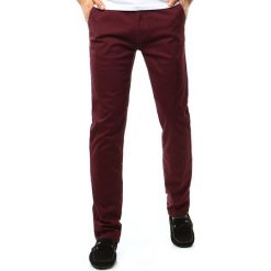 Chinosy męskie: Spodnie męskie chinos bordowe (ux1091)