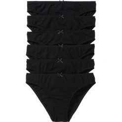 Figi bonprix czarny. Czarne majtki damskie bonprix, w koronkowe wzory, z koronki. Za 38,94 zł.