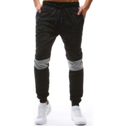 Spodnie dresowe męskie: Spodnie męskie dresowe camo czarne (ux1214)