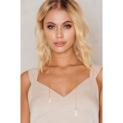Naszyjniki damskie: NA-KD Accessories Naszyjnik z dwoma wisącymi kryształkami - Gold