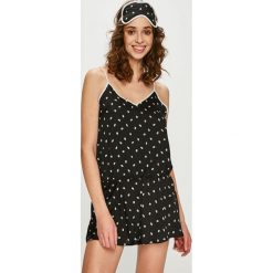 Dkny - Kombinezon piżamowy. Czarne piżamy damskie DKNY, s, bez wzorów, z poliesteru, z krótkim rękawem. W wyprzedaży za 159,90 zł.