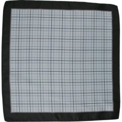 Stylowa Poszetka Męska - Alties - w Kratkę, Szara, Czarna POSZALTS0068. Szare poszetki męskie Alties, w kratkę, eleganckie. Za 27,00 zł.