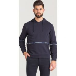 BLUZA Emporio Armani. Niebieskie bluzy męskie m, z kapturem. Za 425,00 zł.