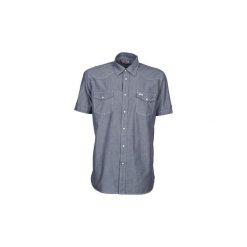 Koszule z krótkim rękawem Lee Cooper ODAN. Niebieskie koszule męskie Lee Cooper, s, bez wzorów, bez kołnierzyka, z krótkim rękawem. Za 207,20 zł.