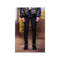 Czarne spodnie slim fit z dwóch rodzajów sztruksu. Czarne bez kategorii MALE-ME, z elastanu. Za 299,00 zł.