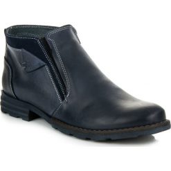 Buty zimowe męskie: Granatowe botki na suwak CHANTE