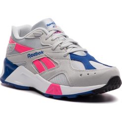 Buty Reebok - Aztrek DV3941 Grey/Acid Pink/Royal/Wht. Szare buty sportowe damskie Reebok, bez wzorów, ze skóry ekologicznej, eleganckie, bez obcasa, na płaskiej podeszwie, bez zapięcia. W wyprzedaży za 279,00 zł.