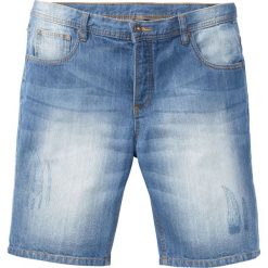 Bermudy dżinsowe Loose fit bonprix niebieski "medium bleached used". Niebieskie spodenki i szorty męskie bonprix, m, bez wzorów, z jeansu. Za 54,99 zł.