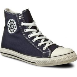 Trampki HEAVY DUTY - Knight2 Navy. Niebieskie półbuty damskie Heavy Duty, bez wzorów, z gumy, bez obcasa, na płaskiej podeszwie, bez zapięcia. Za 119,00 zł.