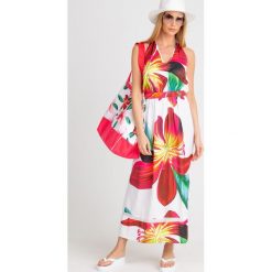 SUKIENKA PLAŻOWA Liu Jo. Żółte sukienki damskie Liu Jo, na imprezę, xs, z aplikacjami, z koronki, bez kołnierzyka, bez rękawów, maxi, z odkrytymi ramionami. Za 324,50 zł.