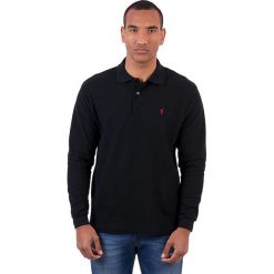 Koszulka polo w kolorze czarnym. Czarne koszulki męskie Polo Club Men, s, z haftami, z bawełny, polo, bez rękawów. W wyprzedaży za 109,95 zł.