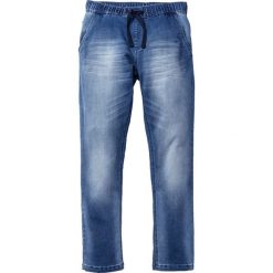 Dżinsy dresowe Slim Fit Straight bonprix niebieski "used". Niebieskie jeansy męskie bonprix, m, bez wzorów. Za 109,99 zł.