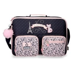 Torba w kolorze czarno-różowym na laptopa - (S)38 x (W)28 x (G)6 cm. Różowe torby na laptopa Enso, Adept, w paski, z poliesteru. W wyprzedaży za 84,95 zł.