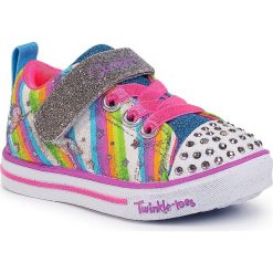 Trampki SKECHERS - Magical Rainbows 20275N/WMLT White/Multi. Białe trampki dziewczęce Skechers, bez wzorów, z gumy, na rzepy. Za 179,00 zł.