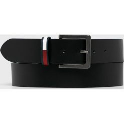 Tommy Jeans - Pasek skórzany. Czarne paski męskie Tommy Jeans, w paski, z jeansu. Za 219,90 zł.