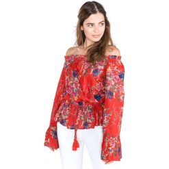 TWINSET Bluzka Czerwony. Czerwone bluzki damskie Twinset, xs, w kwiaty, z bawełny, bez kołnierzyka, bez rękawów. Za 683,95 zł.