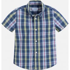 Mayoral - Koszula dziecięca 92-134 cm. Szare koszule męskie w kratę Mayoral, z bawełny, button down, z krótkim rękawem. Za 84,90 zł.