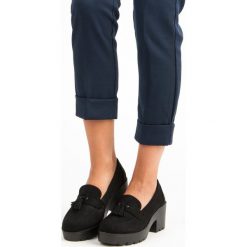 STYLOWE PÓŁBUTY MOKASYNY. Czarne mokasyny damskie CH. CREATION. Za 40,90 zł.