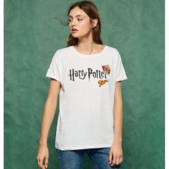 T-shirt Harry Potter - Biały. Białe t-shirty damskie marki Sinsay, l. Za 39,99 zł.