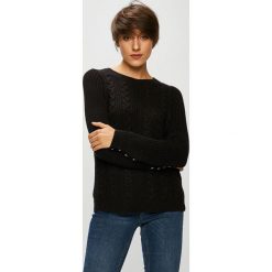 Vero Moda - Sweter Signe. Czarne swetry klasyczne damskie marki Vero Moda, s, z bawełny, z okrągłym kołnierzem. W wyprzedaży za 89,90 zł.