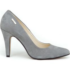 Szpilki - skóra naturalna - model 035 - kolor grafitowy. Szare czółenka damskie Zapato, na imprezę, z nadrukiem, ze skóry, eleganckie, na wysokim obcasie, na obcasie, bez zapięcia. W wyprzedaży za 179,40 zł.
