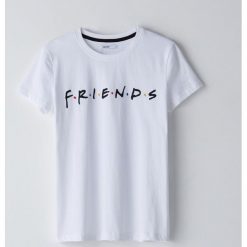 Koszulka Friends -. Koszulki damskie Cropp, s, bez wzorów, bez kołnierzyka, bez rękawów. Za 59,99 zł.