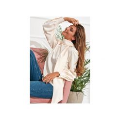 Bluzka MIRELLA. Brązowe bluzki damskie Martino demi, s, bez wzorów, z tkaniny, eleganckie, z koszulowym kołnierzykiem, z długim rękawem. Za 399,00 zł.