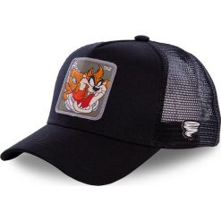 Capslab - Czapka. Czarne czapki damskie CapsLab, z aplikacjami, z tkaniny. Za 129,90 zł.