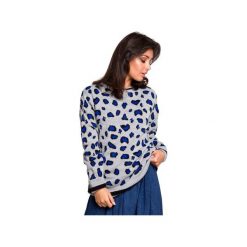 BK029 Sweter w lamparcie cętki. Białe swetry damskie BE, xl, bez wzorów, z jeansu, bez rękawów, bez kaptura. Za 135,00 zł.